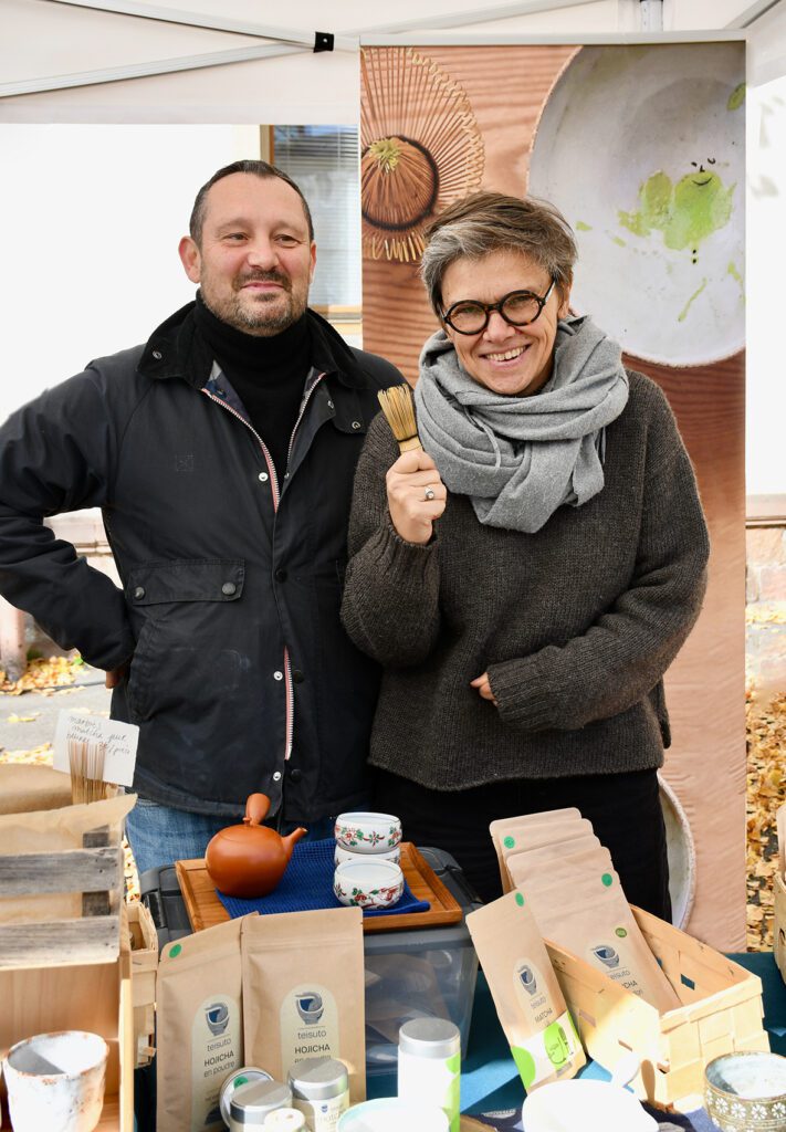 Céline et Hugues sur le marché Saint-Joseph à Colmar