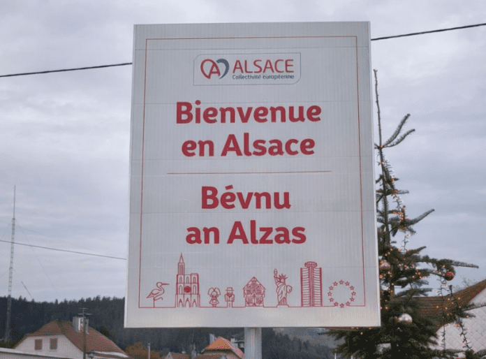 Panneau bienvenu en Alsace