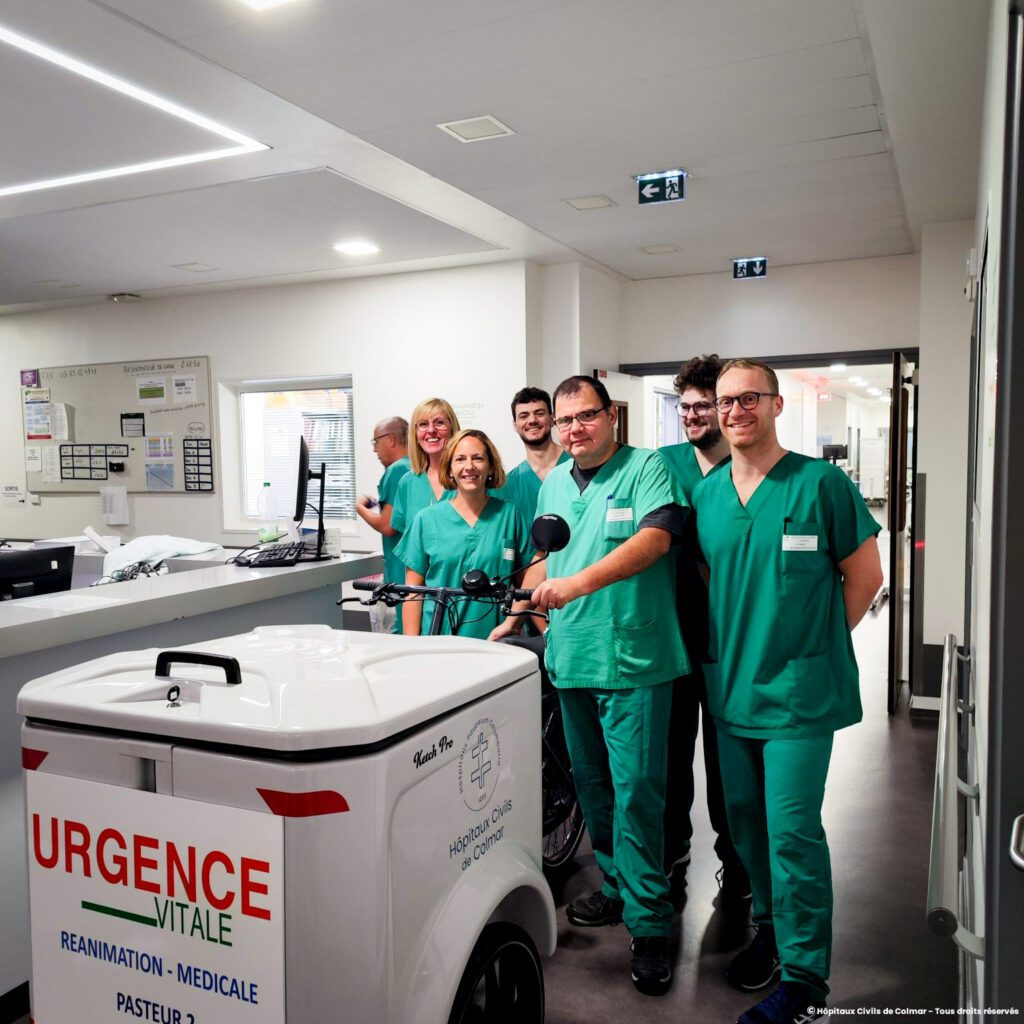 Le vélo utilisé dans les souterrains des HCC de Colmar