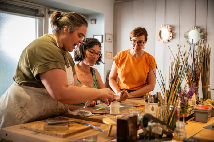 Sophie-Dorothée Kleiner en plein atelier