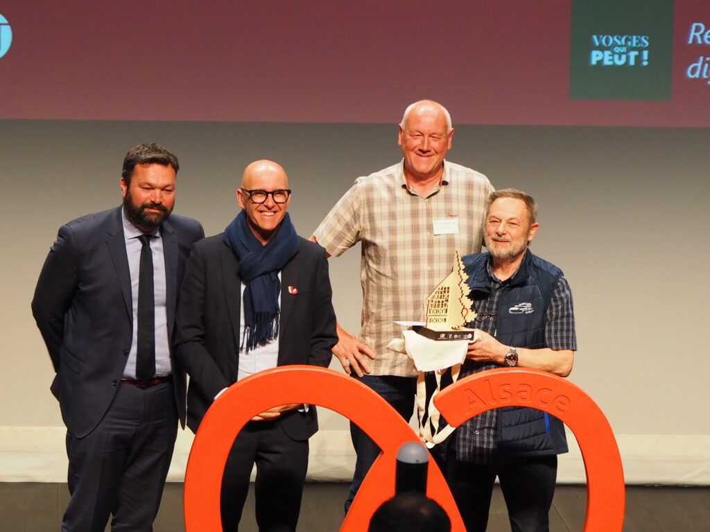 Les lauréats pour le Fort de Mutzig avec Frédéric Bierry