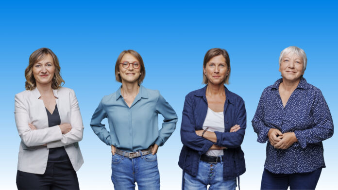 Carine Feix, Noémie Gaschy, Judith Jung et Sabine Pfeiffer. L’équipe comptera cinq journalistes en CDI à partir du 1er novembre, avec l’arrivée d’Apolline Lehner, absente de la photo. /©BARTOSCH SALMANSKI